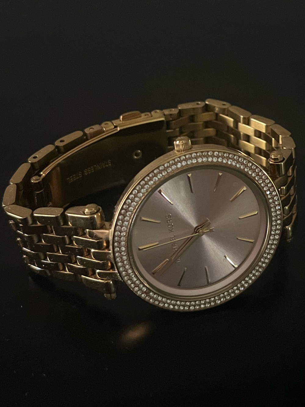 Michael Kors Rose Gold Tone Crystal Bezel Ladies Watch